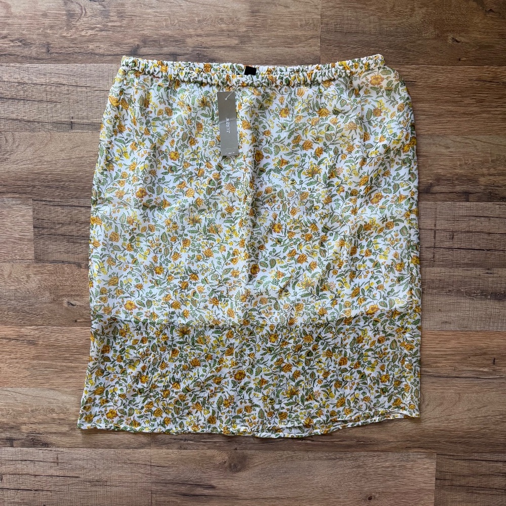 J.Crew Gwen knee-length layered slip skirt in crinkle chiffon